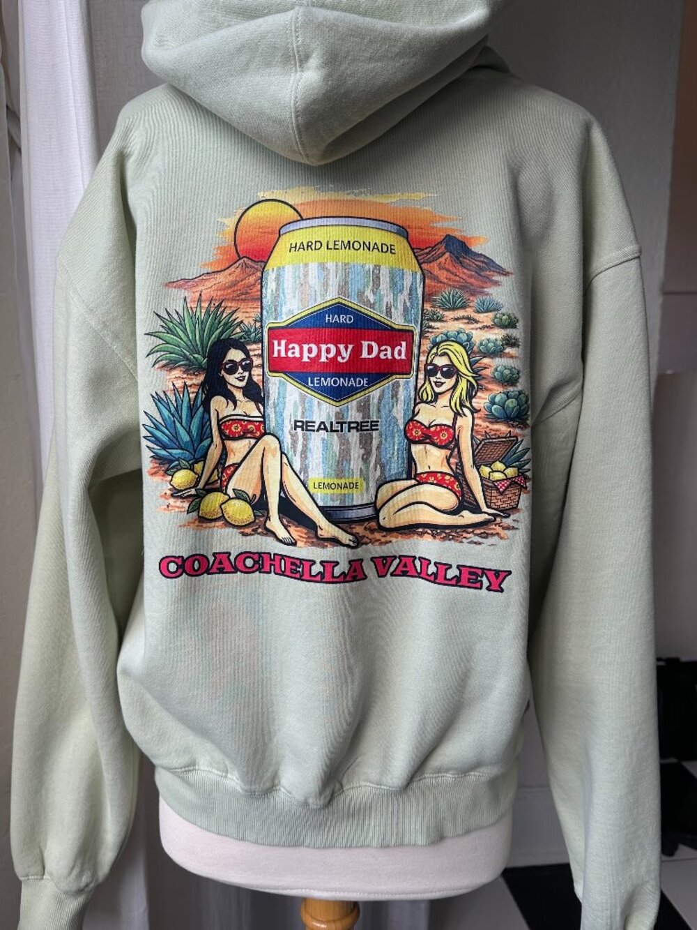 Happy Dad Realtree Coachella Valley Hard Lemonade Graphic Hoodie Sage Green S